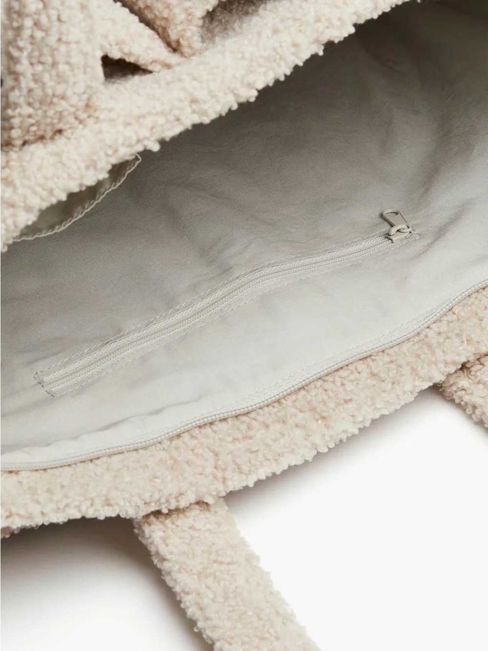 H&M Teddy Sherpa Diaper Bag - Beige